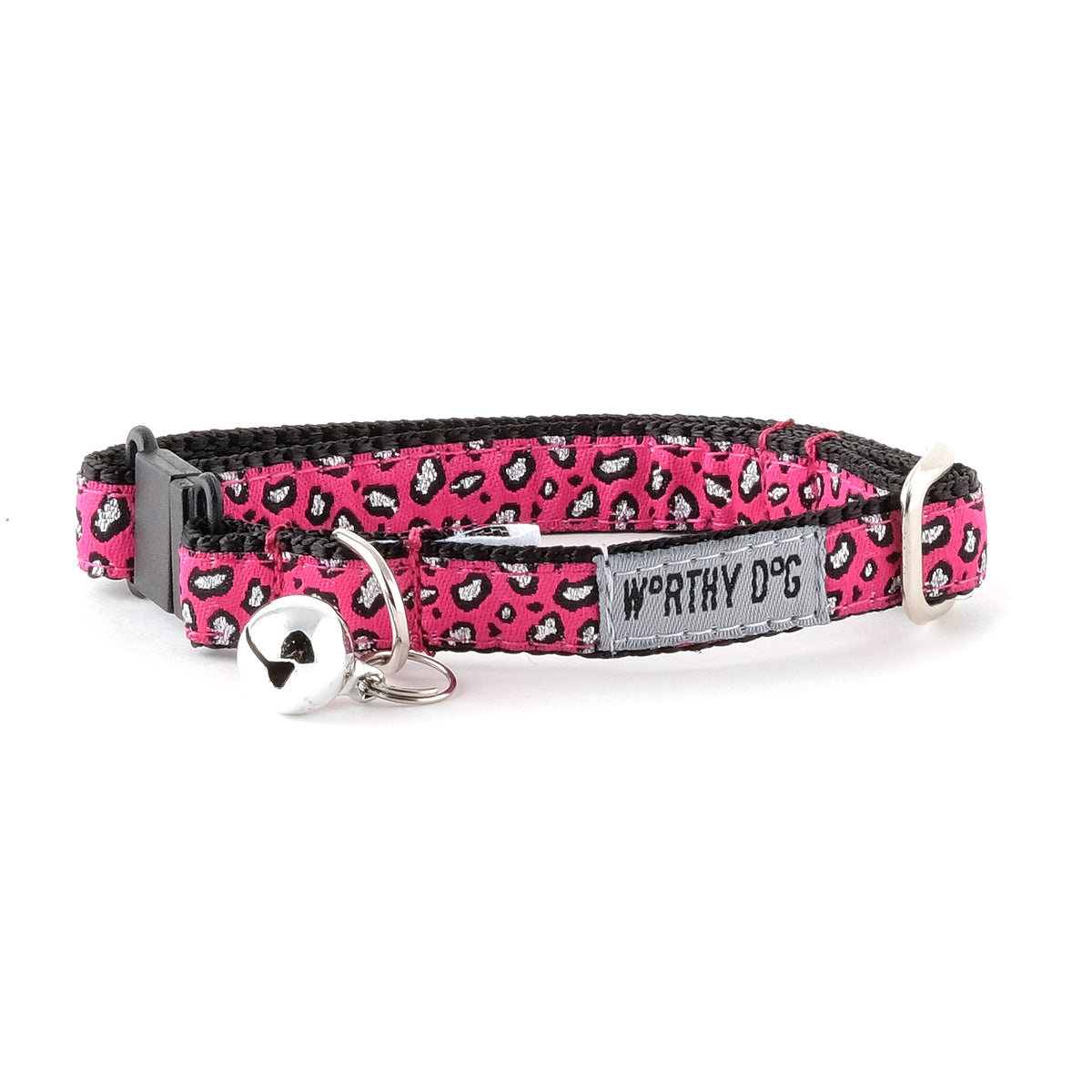 Cheetah Cat Collar – Teal, Tan & Hot Pink, Size One Size