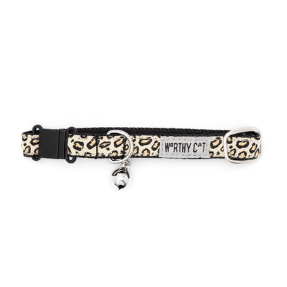 Cheetah Cat Collar – Teal, Tan & Hot Pink, Size One Size