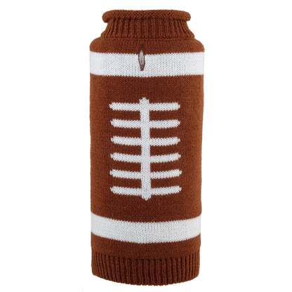 Brown Football Dog Sweater, brown, main product view