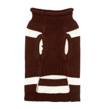 Brown Football Dog Sweater, brown, product view 3