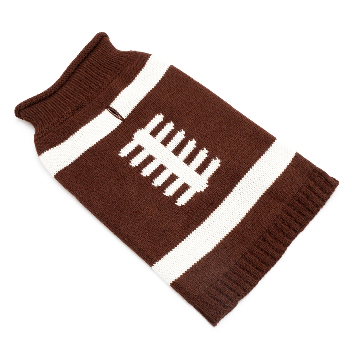 Brown Football Dog Sweater, brown, product view 4