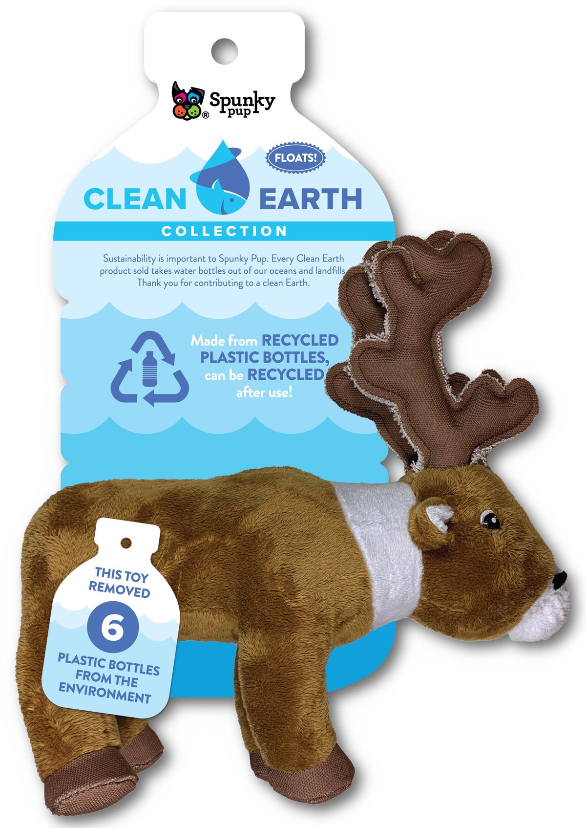 Spunky Pup Clean Earth Recycled Plush Toys – Caribou