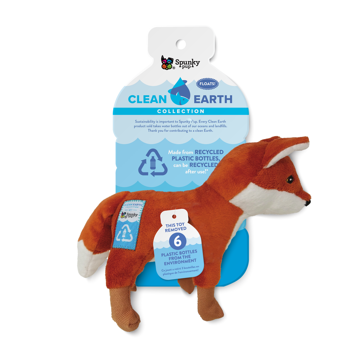 Spunky Pup Clean Earth Recycled Plush Toys – Fox