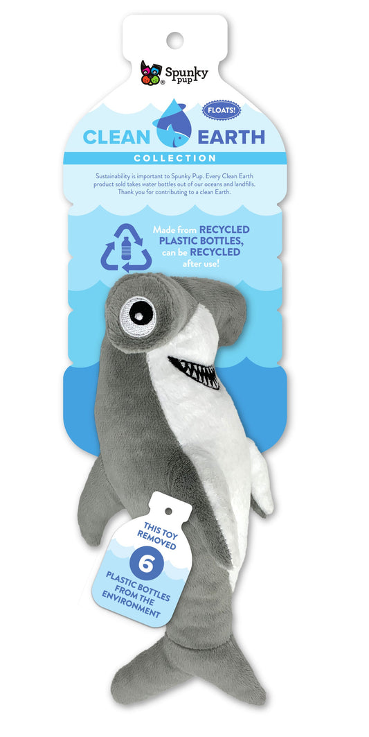 Spunky Pup Clean Earth Recycled Plush Toys – Hammerhead Shark
