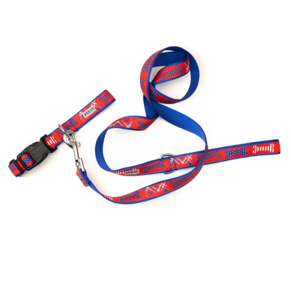 Preppy Bones Dog Collar – Pink, Blue & Red/White/Blue, Sizes XS–XL