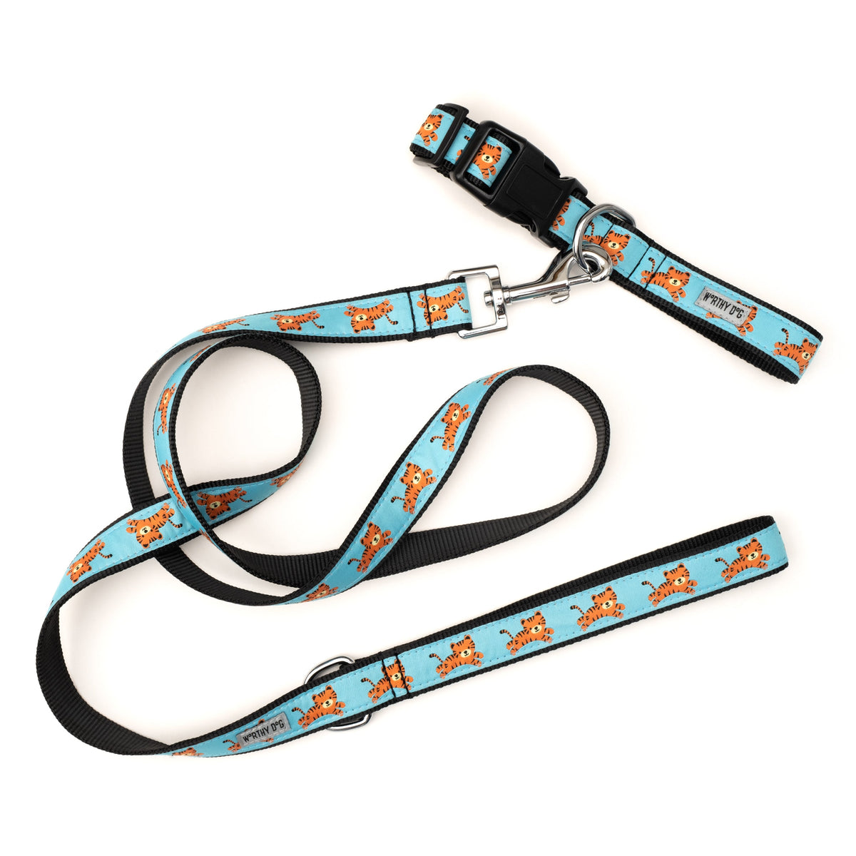 Tigers Dog Leash – Blue, Sizes S, L