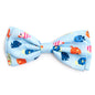 Fishy II Dog Bow Tie – Polyester, Blue, Sizes S, L