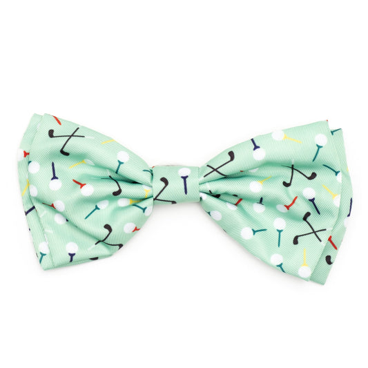 Golf Dog Bow Tie – Polyester, Green, Sizes S, L