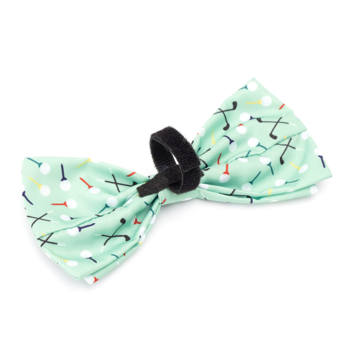 Golf Dog Bow Tie – Polyester, Green, Sizes S, L