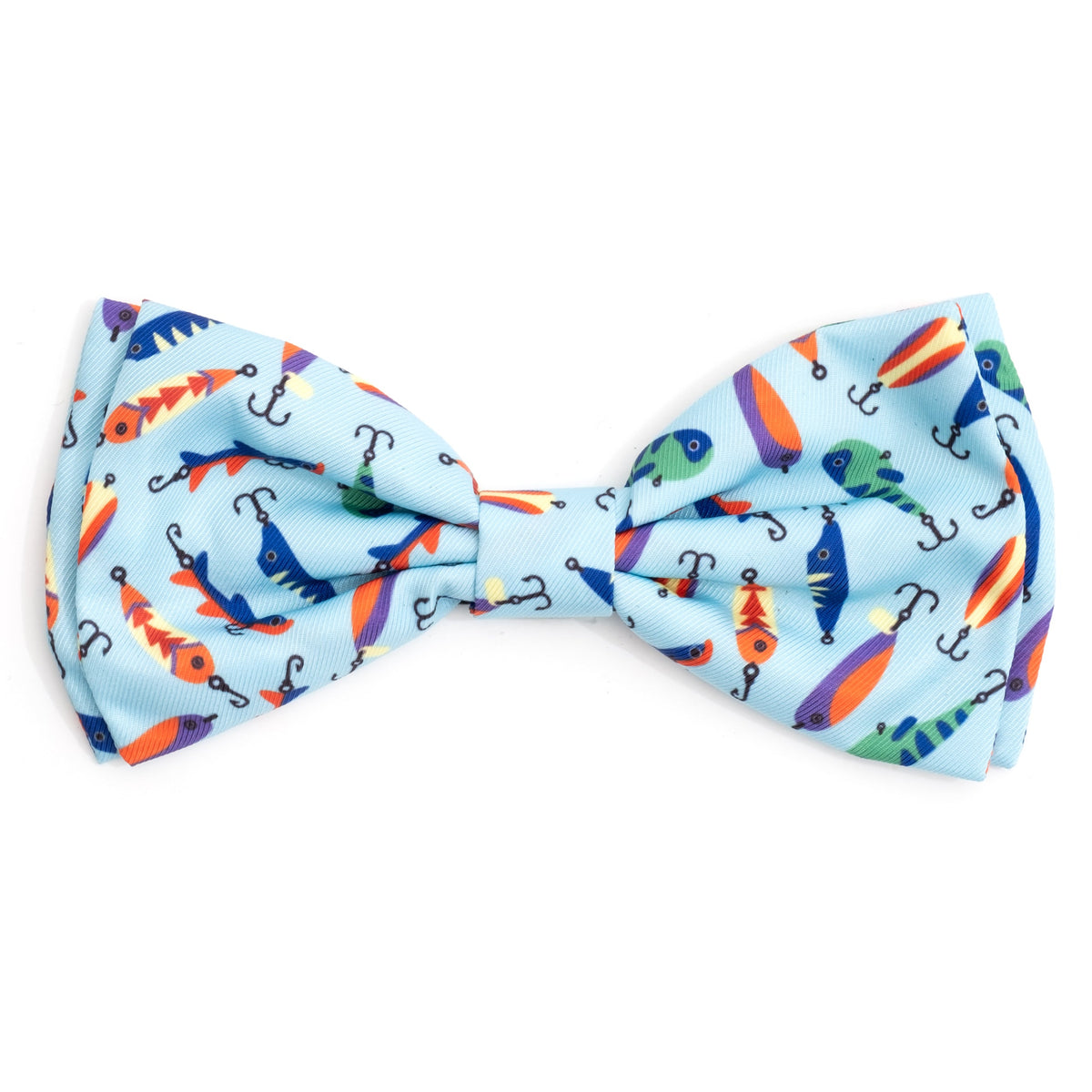 Gone Fishin' Dog Bow Tie – Polyester, Blue, Sizes S, L