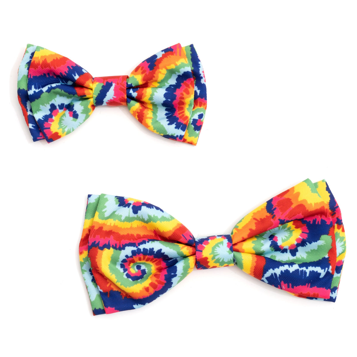 Kaleidoscope Dog Bow Tie – Polyester, Multicolored & Red/White/Blue, Sizes S, L