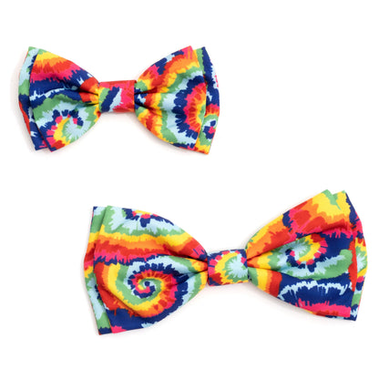 Kaleidoscope Dog Bow Tie – Polyester, Multicolored & Red/White/Blue, Sizes S, L