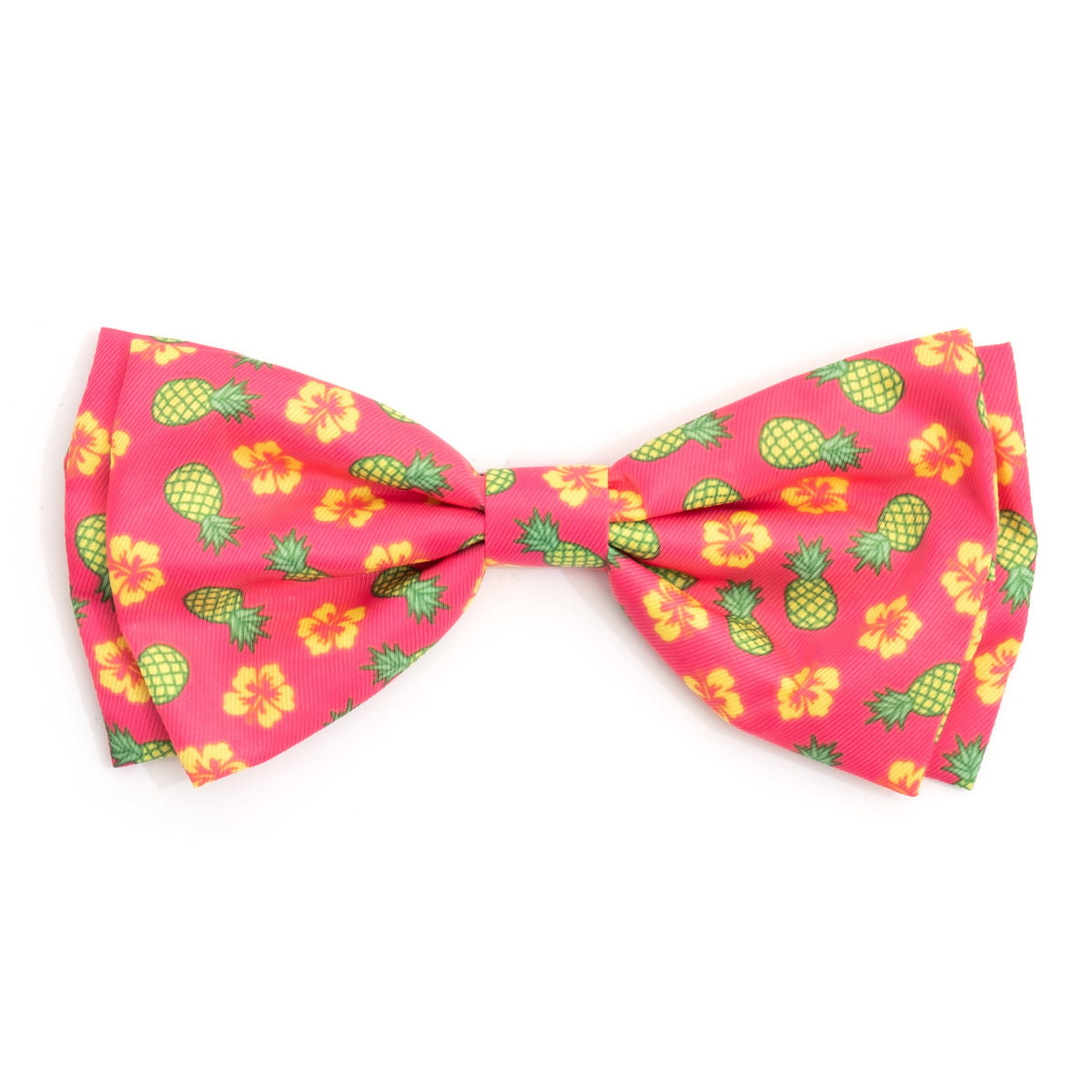 Pineapples Dog Bow Tie – Polyester, Pink, Sizes S, L