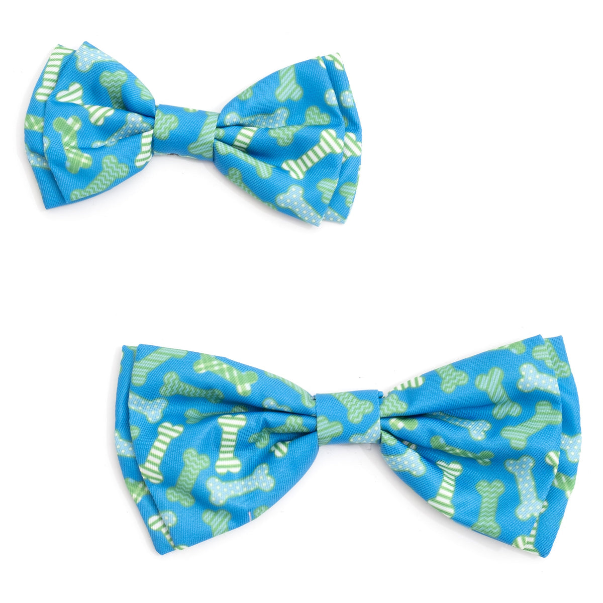 Preppy Bones Dog Bow Tie – Polyester, Blue & Red/White/Blue, Sizes S, L