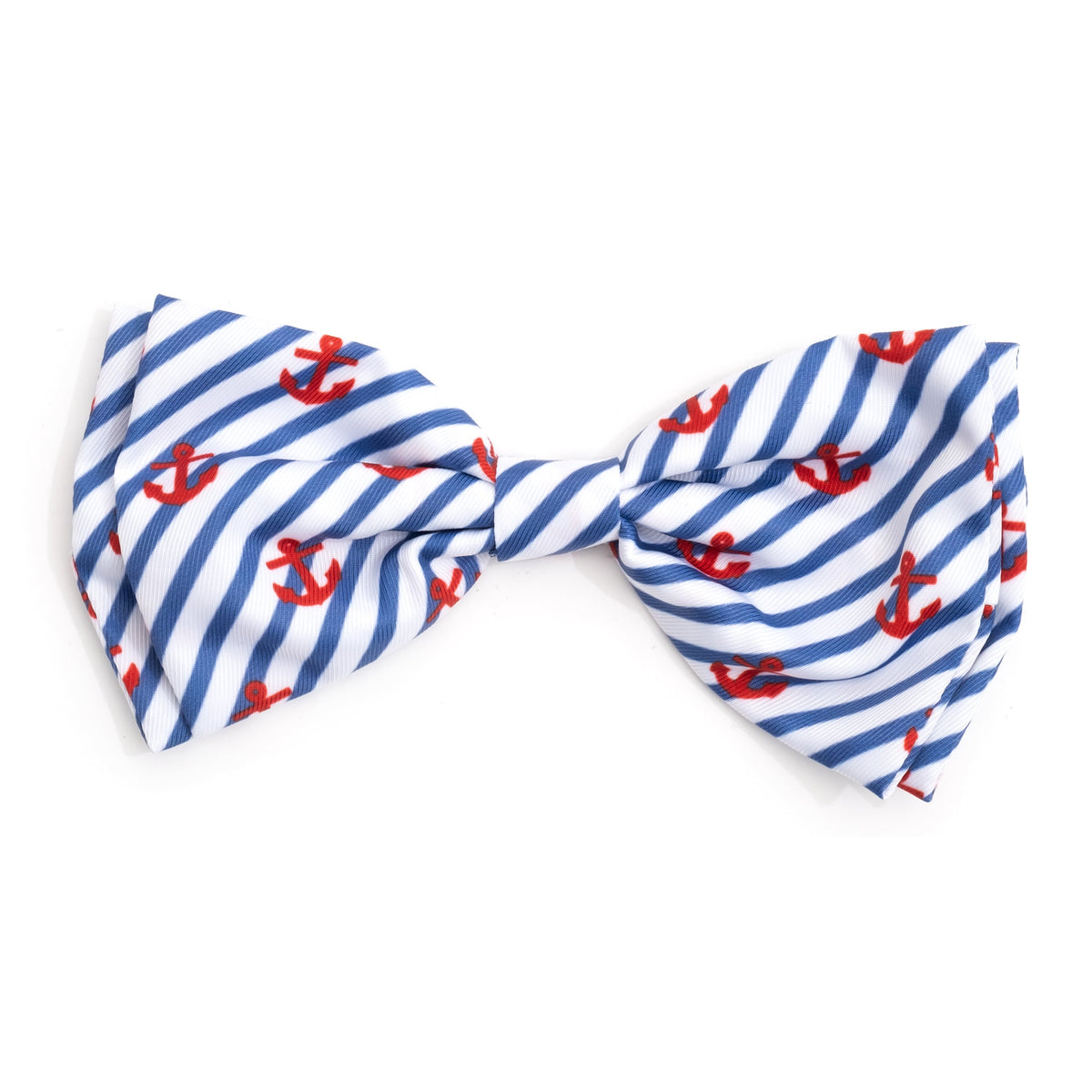 Stripe Anchors Dog Bow Tie – Polyester, Navy, Sizes S, L