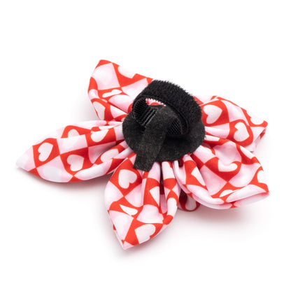 Colorblock Hearts Dog Flower – Polyester, Red, Sizes S, L