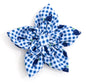 Gingham Whales Dog Flower – Polyester, Blue, Sizes S, L