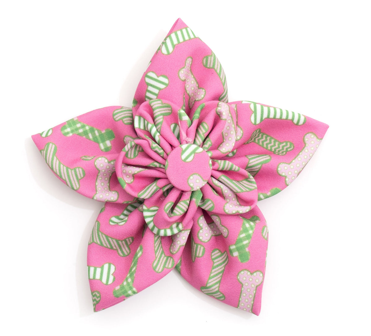 Preppy Bones Dog Flower – Polyester, Pink & Red/White/Blue, Sizes S, L