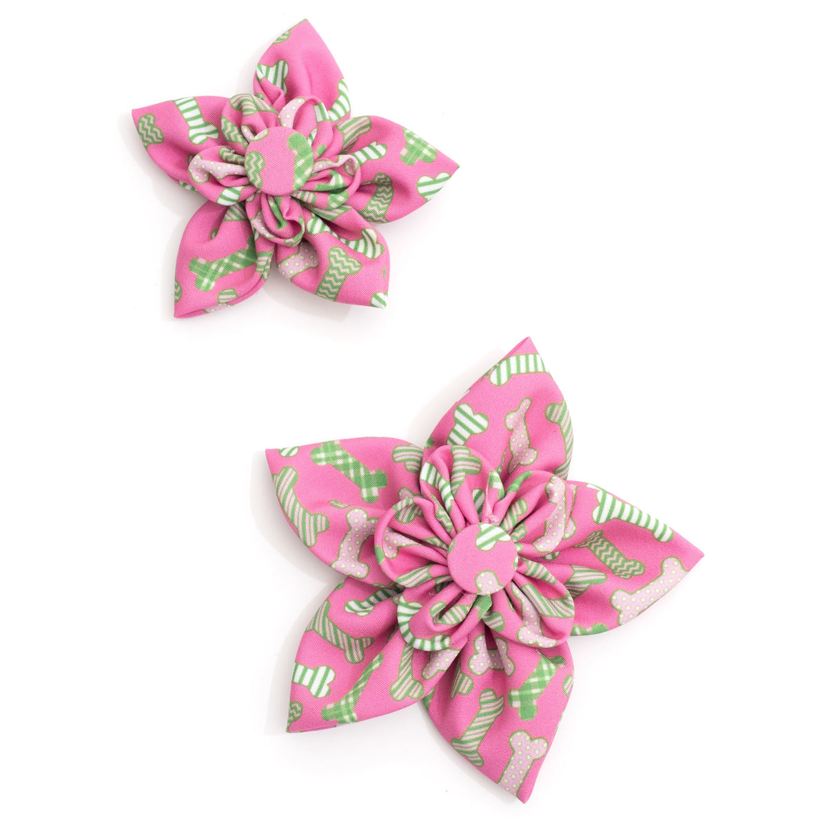 Preppy Bones Dog Flower – Polyester, Pink & Red/White/Blue, Sizes S, L