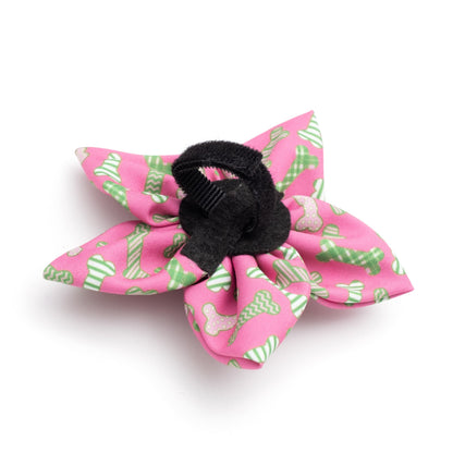 Preppy Bones Dog Flower – Polyester, Pink & Red/White/Blue, Sizes S, L