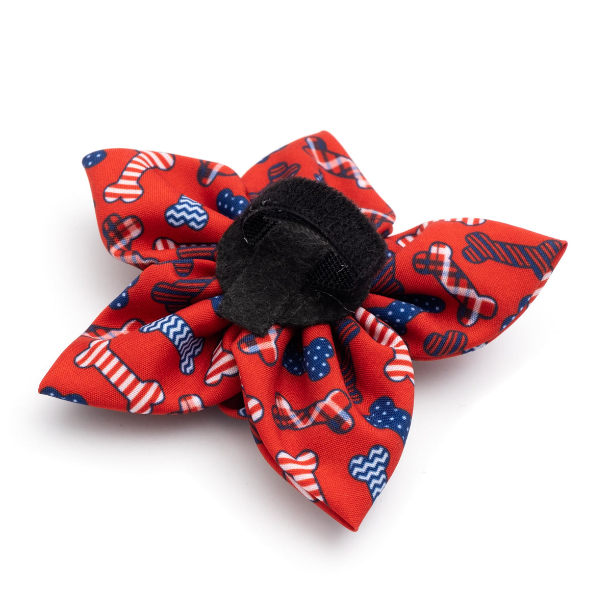 Preppy Bones Dog Flower – Polyester, Pink & Red/White/Blue, Sizes S, L