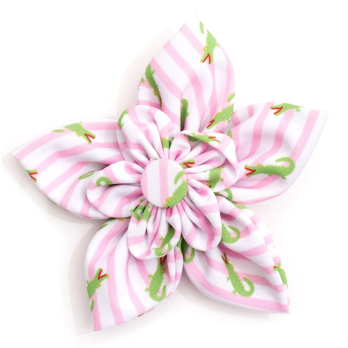 Stripe Alligators Dog Flower – Polyester, Pink, Sizes S, L