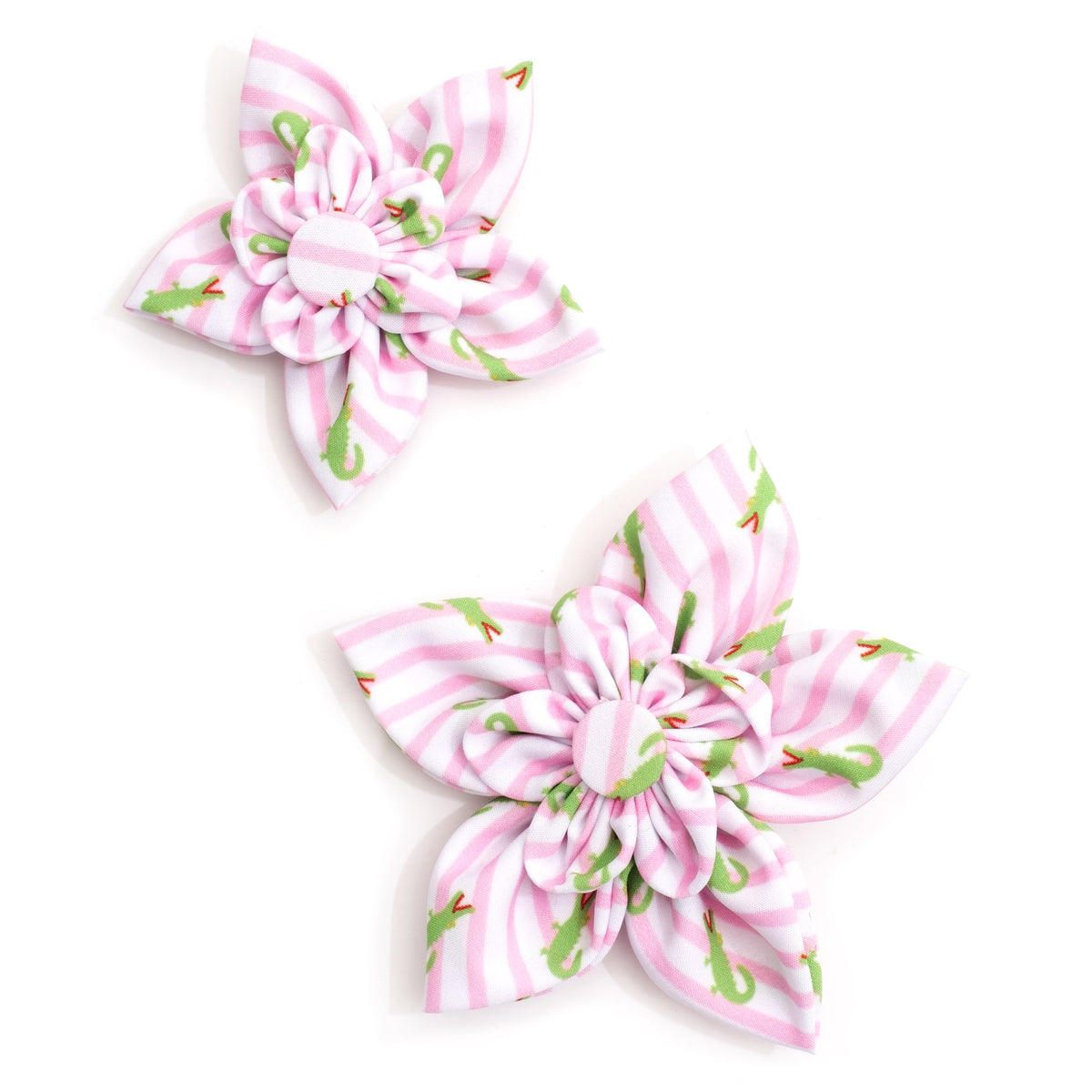 Stripe Alligators Dog Flower – Polyester, Pink, Sizes S, L