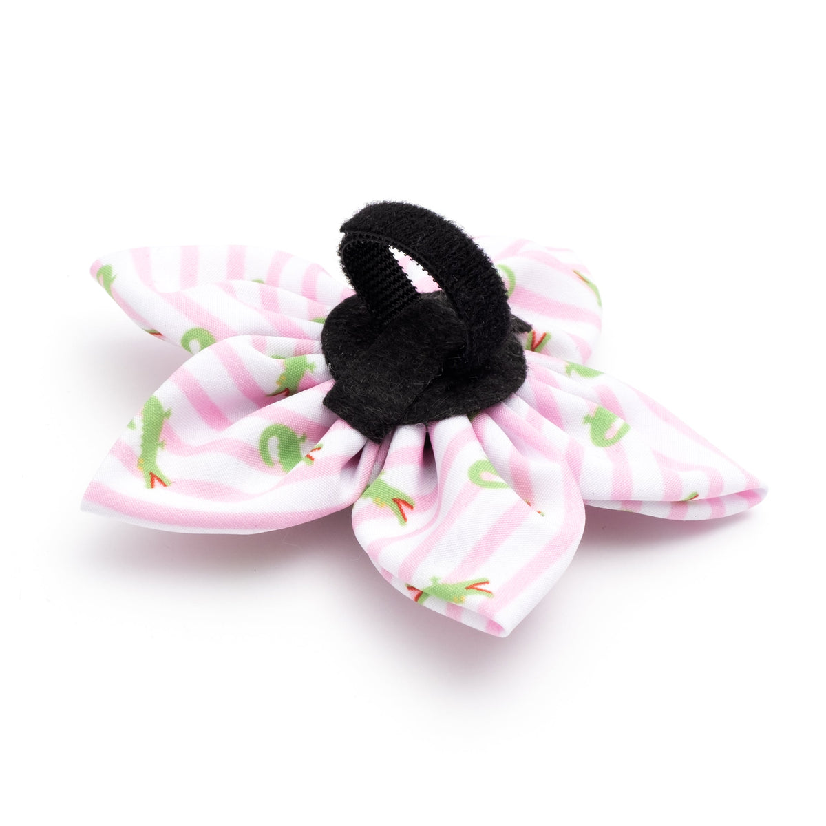 Stripe Alligators Dog Flower – Polyester, Pink, Sizes S, L