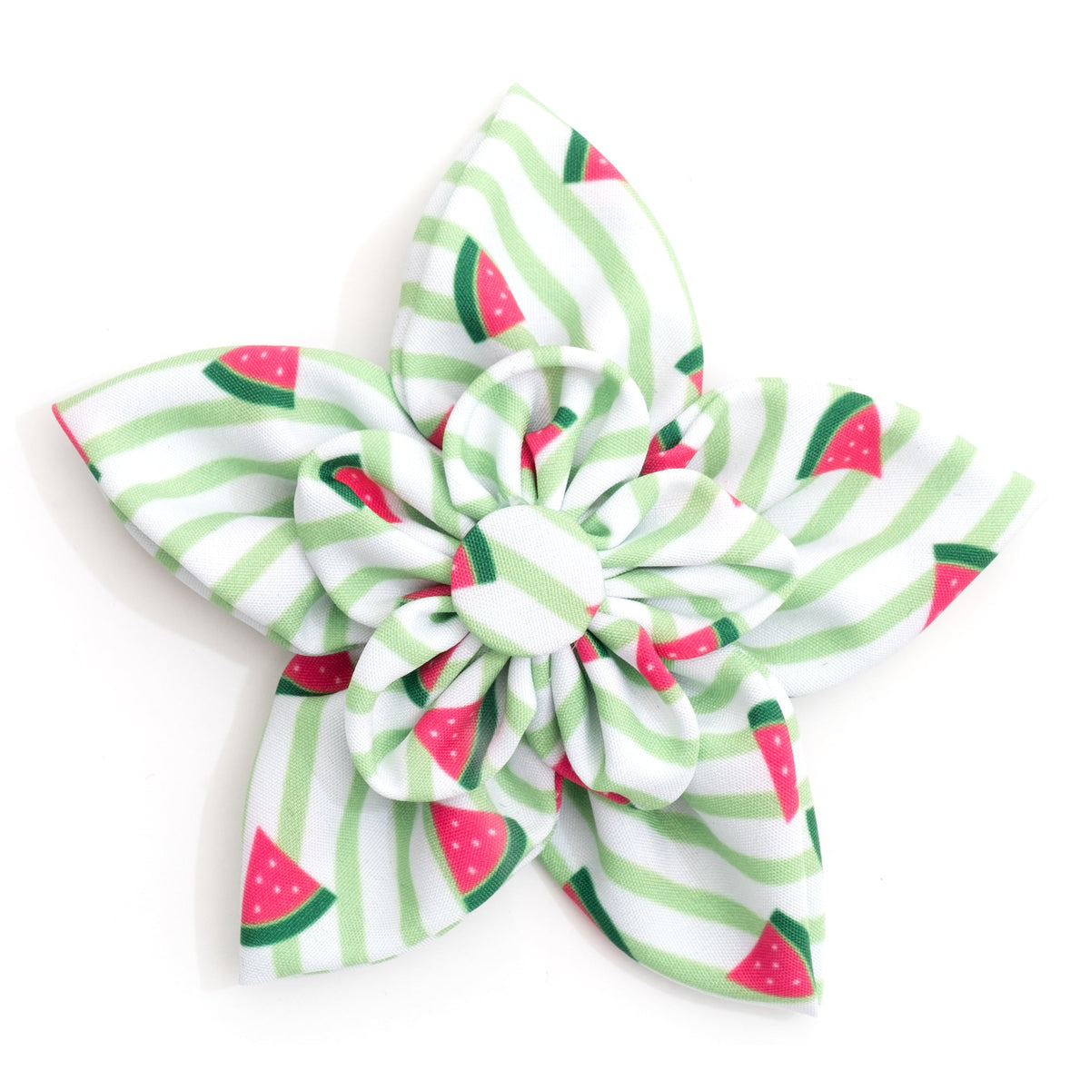 Stripe Watermelon Dog Flower – Polyester, Green, Sizes S, L