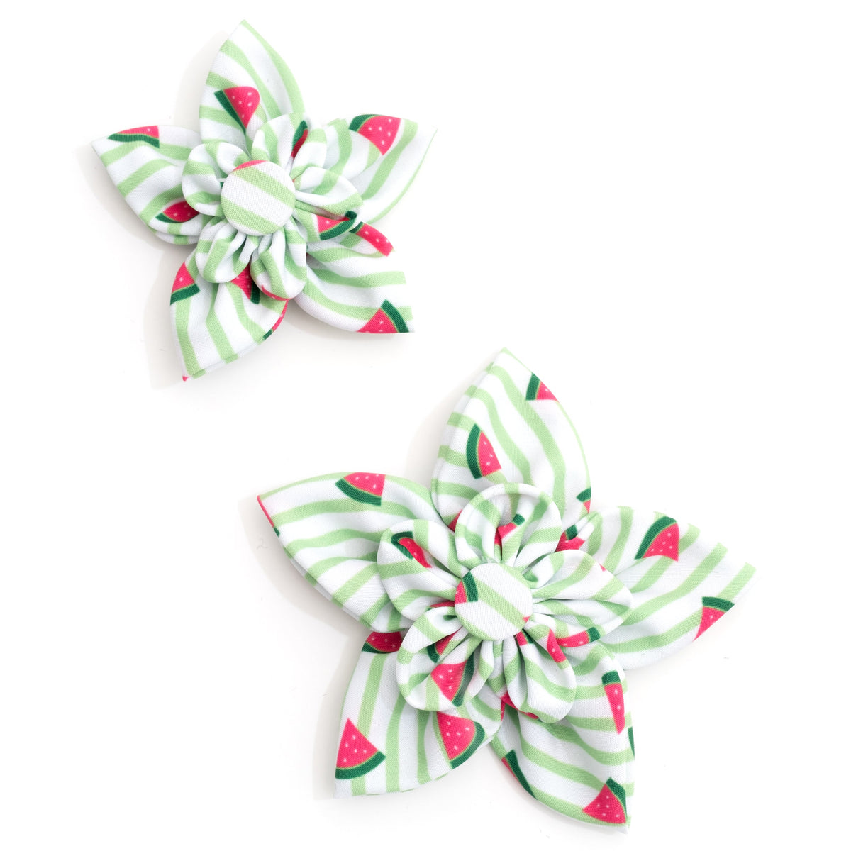 Stripe Watermelon Dog Flower – Polyester, Green, Sizes S, L