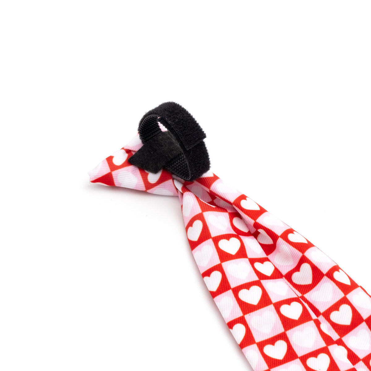 Colorblock Hearts Dog Neck Tie – Polyester, Red, Sizes S, L