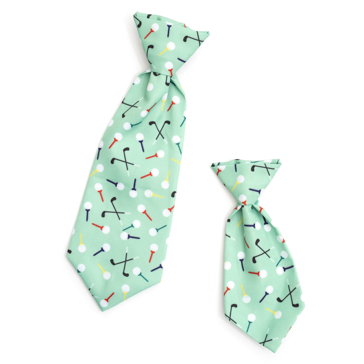 Golf Dog Neck Tie – Polyester, Green, Sizes S, L