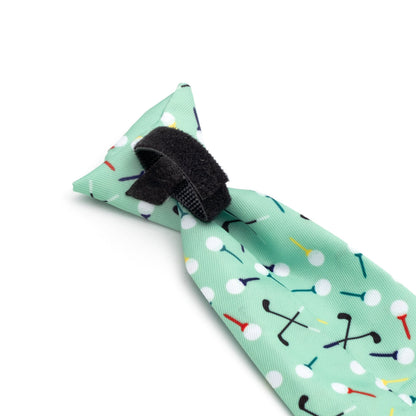 Golf Dog Neck Tie – Polyester, Green, Sizes S, L