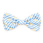 Stripe Rubber Duck Dog Bow Tie – Polyester, Light Blue/White, Sizes S, L
