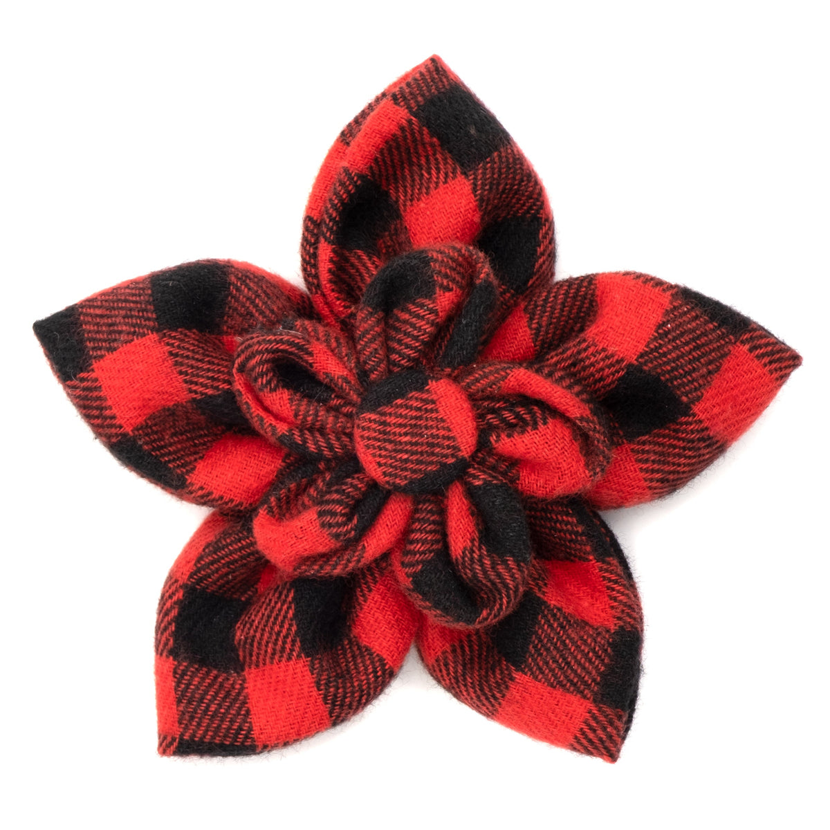 Buffalo Plaid Dog Flower – Cotton, Red, Sizes S, L