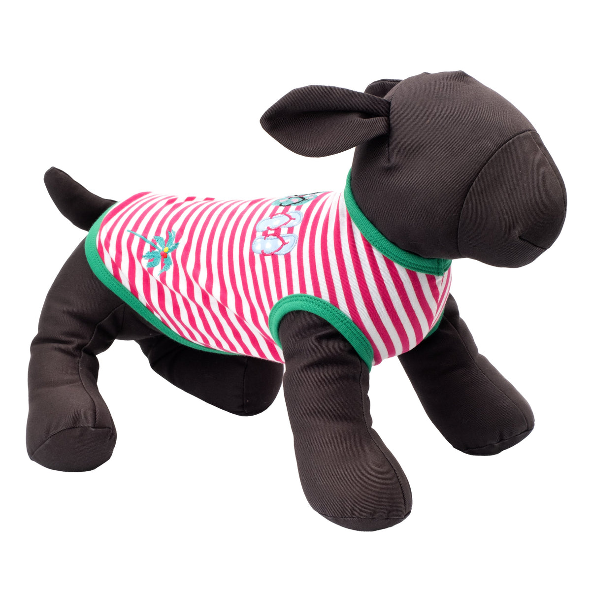 Flip Flops Dog Tank Top – Cotton, Pink/White, Sizes XS–XXL