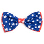 Stars Dog Bow Tie – Cotton, Navy/Red, Sizes S, L