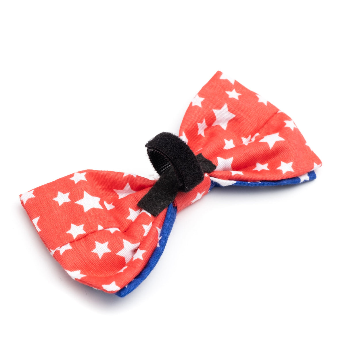 Stars Dog Bow Tie – Cotton, Navy/Red, Sizes S, L