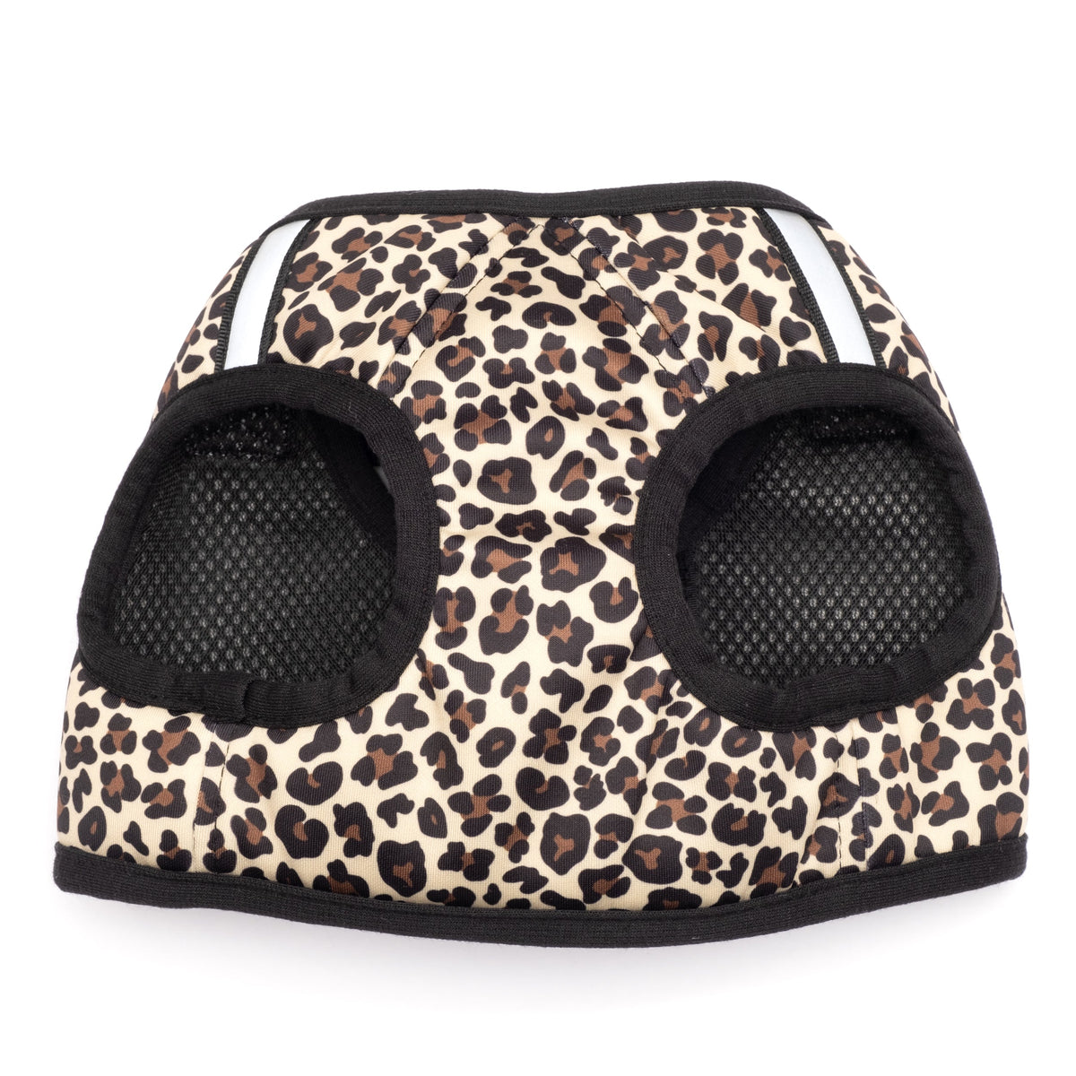 Tan Leopard Print Step-In Dog Harness in tan, product view 3