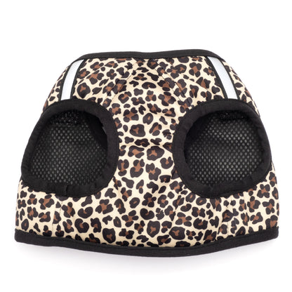 Tan Leopard Print Step-In Dog Harness in tan, product view 3