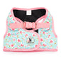 Teal Floral Step-In Dog Harness in teal, main product view