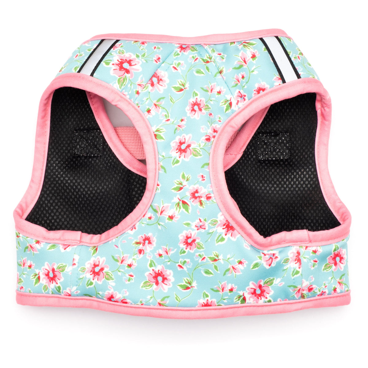 Teal Floral Step-In Dog Harness in teal, product view 3