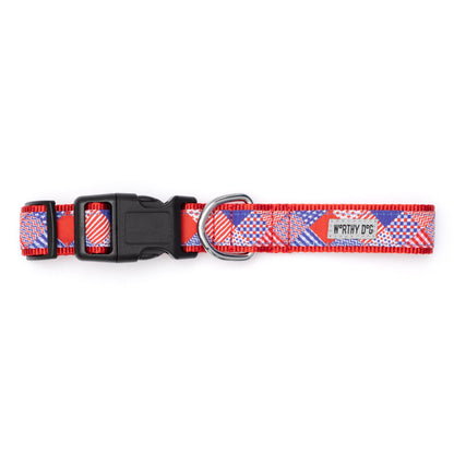 Americana Dog Collar – Red/White/Blue, Sizes XS–XL