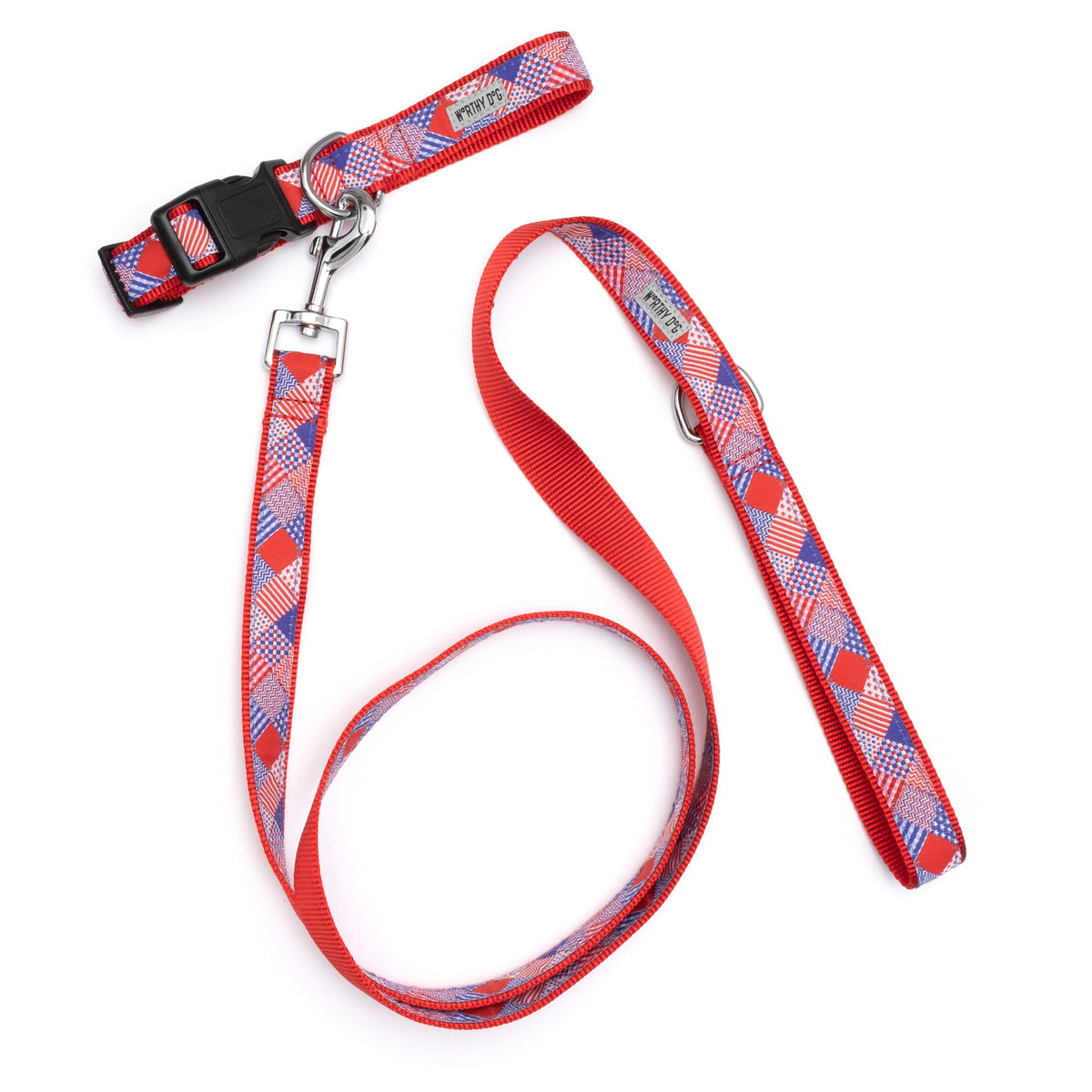 Americana Dog Collar – Red/White/Blue, Sizes XS–XL