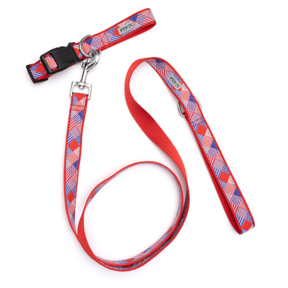 Americana Dog Collar – Red/White/Blue, Sizes XS–XL