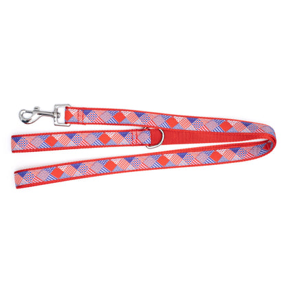 Americana Dog Leash – Red/White/Blue, Sizes S, L