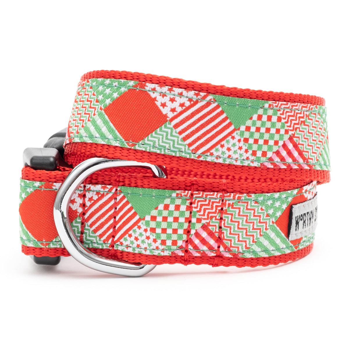 Americana Holiday Dog Collar – Red/Green, Sizes XS–XL
