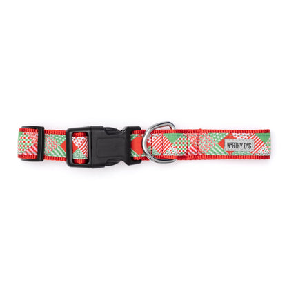 Americana Holiday Dog Collar – Red/Green, Sizes XS–XL