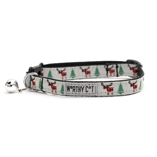 Buffalo Moose Cat Collar – Gray, Size One Size