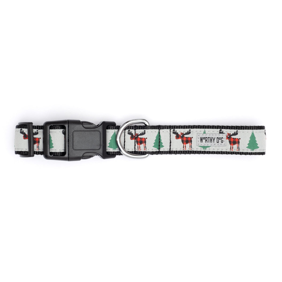 Buffalo Moose Dog Collar – Gray, Sizes XS–XL